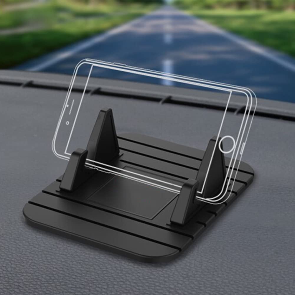 SEADEAR Anti-Slip Silicone Car Phone Holder & Dashboard Pad - Universal Smartphone Mount for iPhone, Samsung, Pixel - Perfect for Driving, Office Desk & Home Use (Red/Pink)