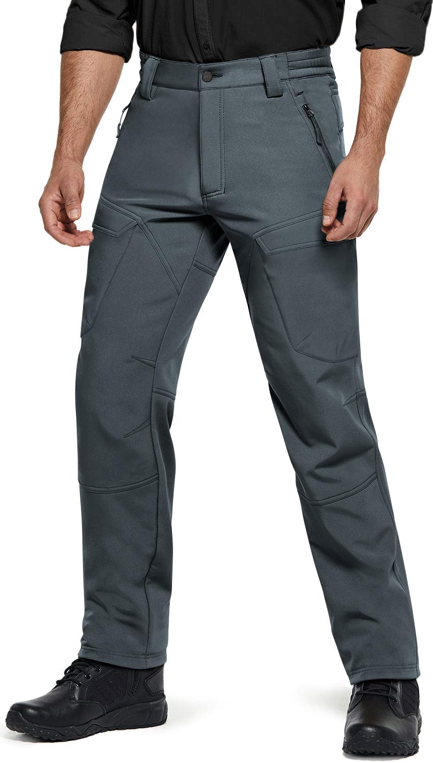 CQR Men's Winter Tactical Pants - Fleece Lined Outdoor Cargo Pants for Snow Skiing, Hiking & Cold Weather Activities | Waterproof & Thermal Insulated for Extreme Conditions | Perfect for Military, Hunting & Winter Sports