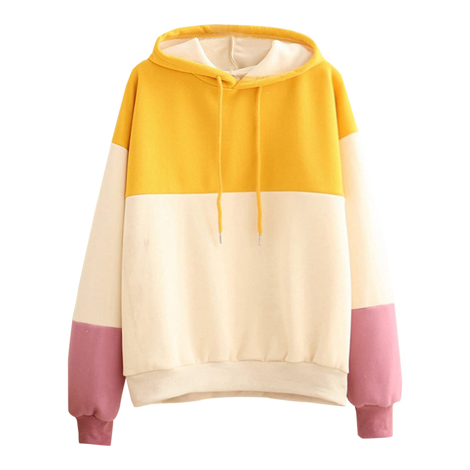 Women's Fashion Patchwork Print Hoodie - Long Sleeve Casual Sweatshirt for Everyday Wear | Perfect for Fall Outfits, Street Style & Lounge Comfort