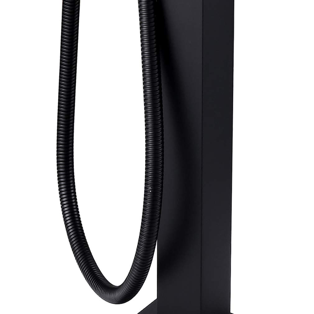 Luxury Black Floor Standing Shower Faucet - Classic Bathroom Shower System with Adjustable Rainfall Showerhead | Perfect for Modern Master Bathrooms & Spa-Like Showers