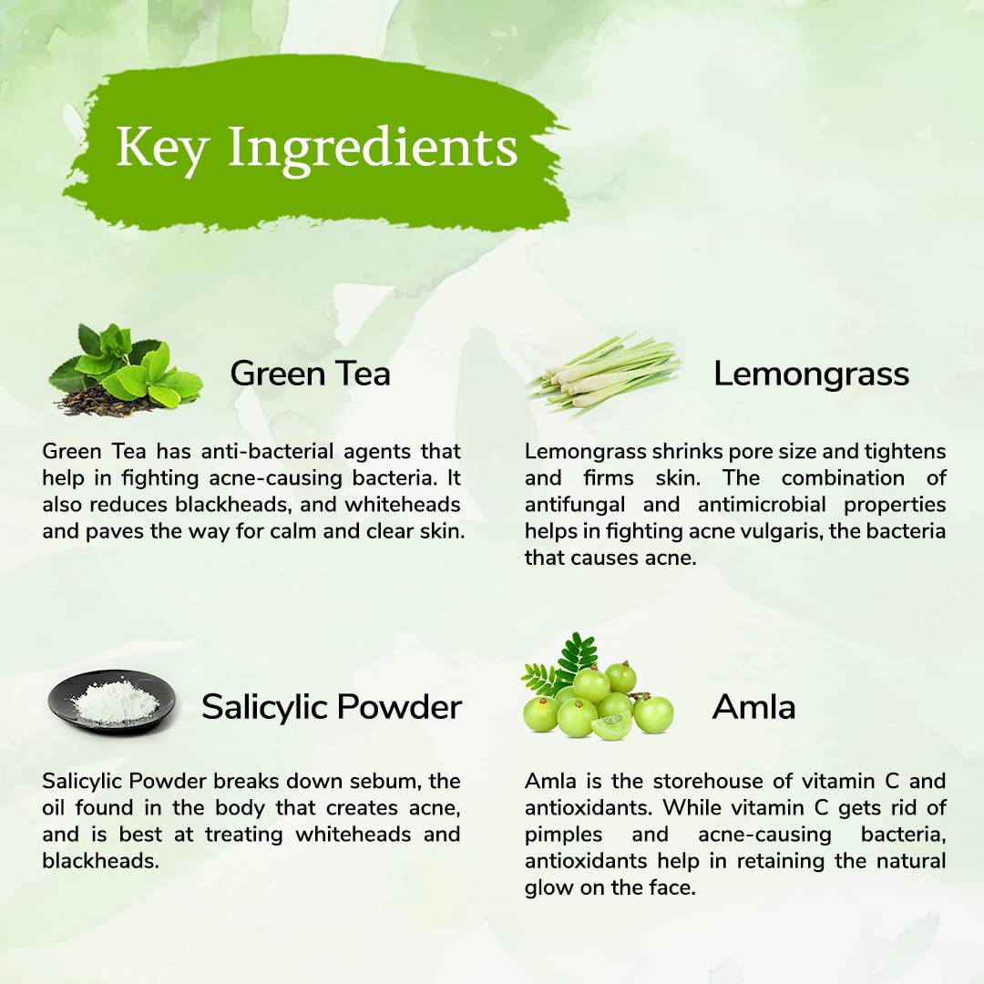 Grewaa Green Tea Acne Gel for Sensitive Skin - 30g Natural Non-Comedogenic Moisturizer for Pimples & Breakouts | Perfect for Daily Skincare & Overnight Spot Treatment