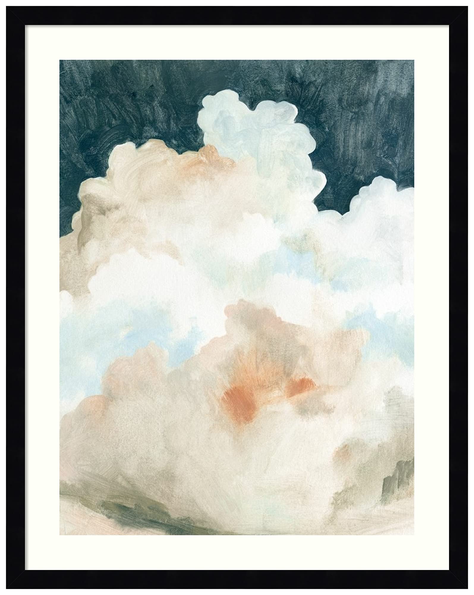 Emma Caroline Wood Dark Cumulus Clouds II Framed Wall Art Print - 20x25 Inches, Svelte Noir Black Frame - Perfect for Living Room, Bedroom & Office Decor