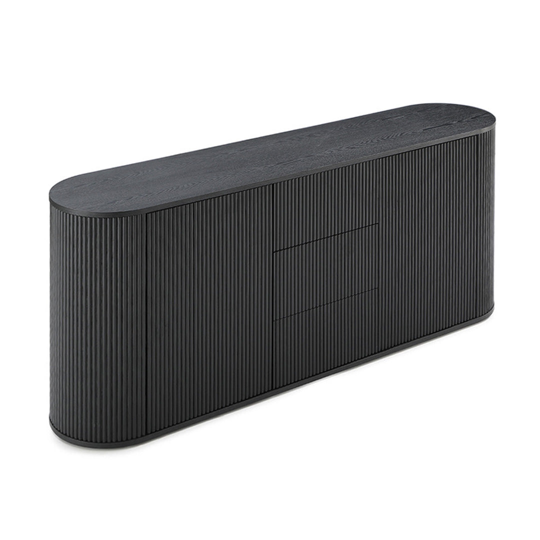 1.8m Black Sideboard Unit - Modern Buffet Cabinet for Dining Room, Living Room & Entryway Storage