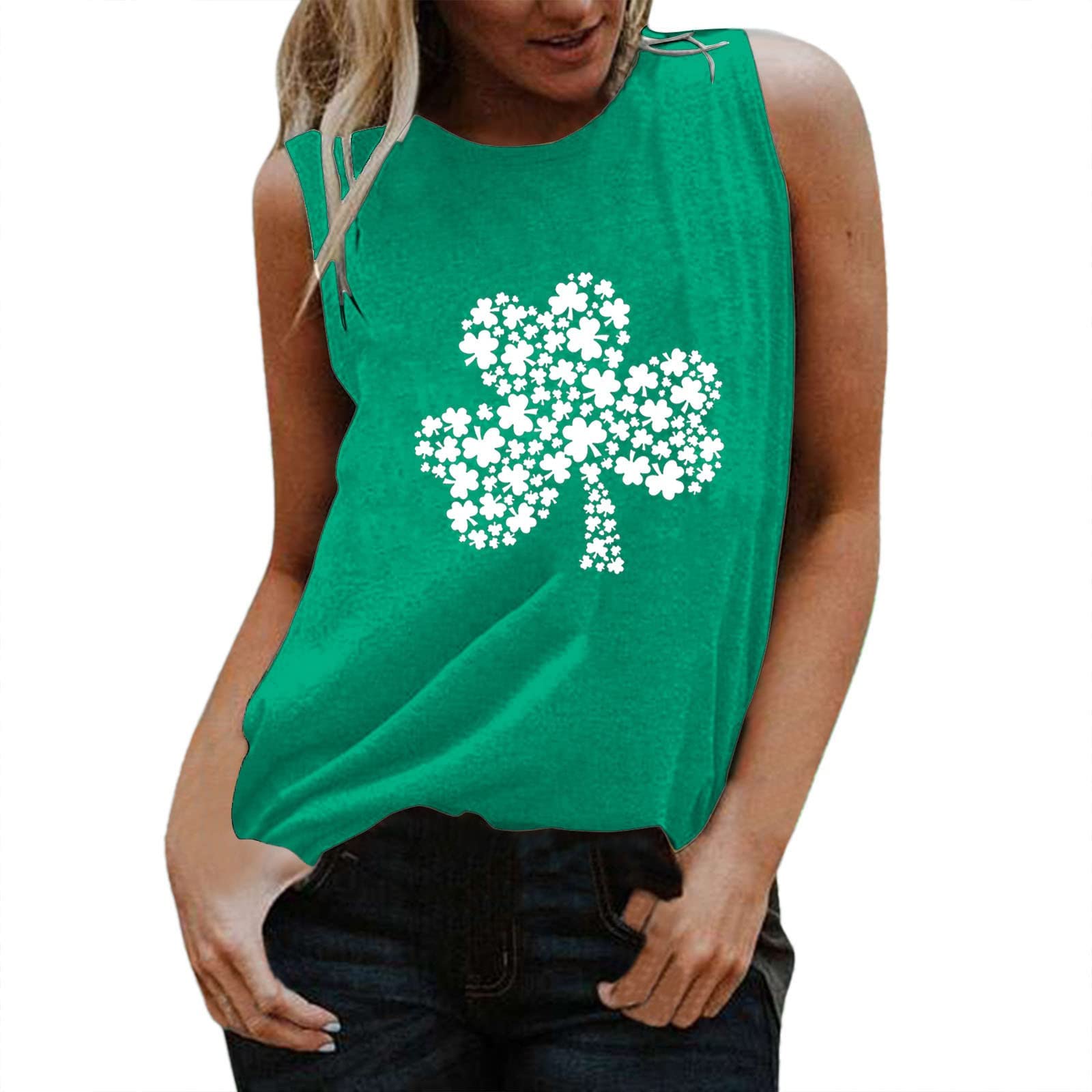 Stylish Women's Graphic Tank Tops - St. Patrick's Day Sleeveless Tee, Casual Crewneck Summer Shirts | Perfect for Festivals, Beach Outings & Everyday Wear