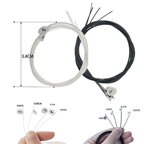 8-Piece Durable Nylon Ukulele Strings Set - White & Black Replacement Strings for 21/23/26 Inch Ukuleles - Perfect for Beginners, Performances & Instrument Maintenance