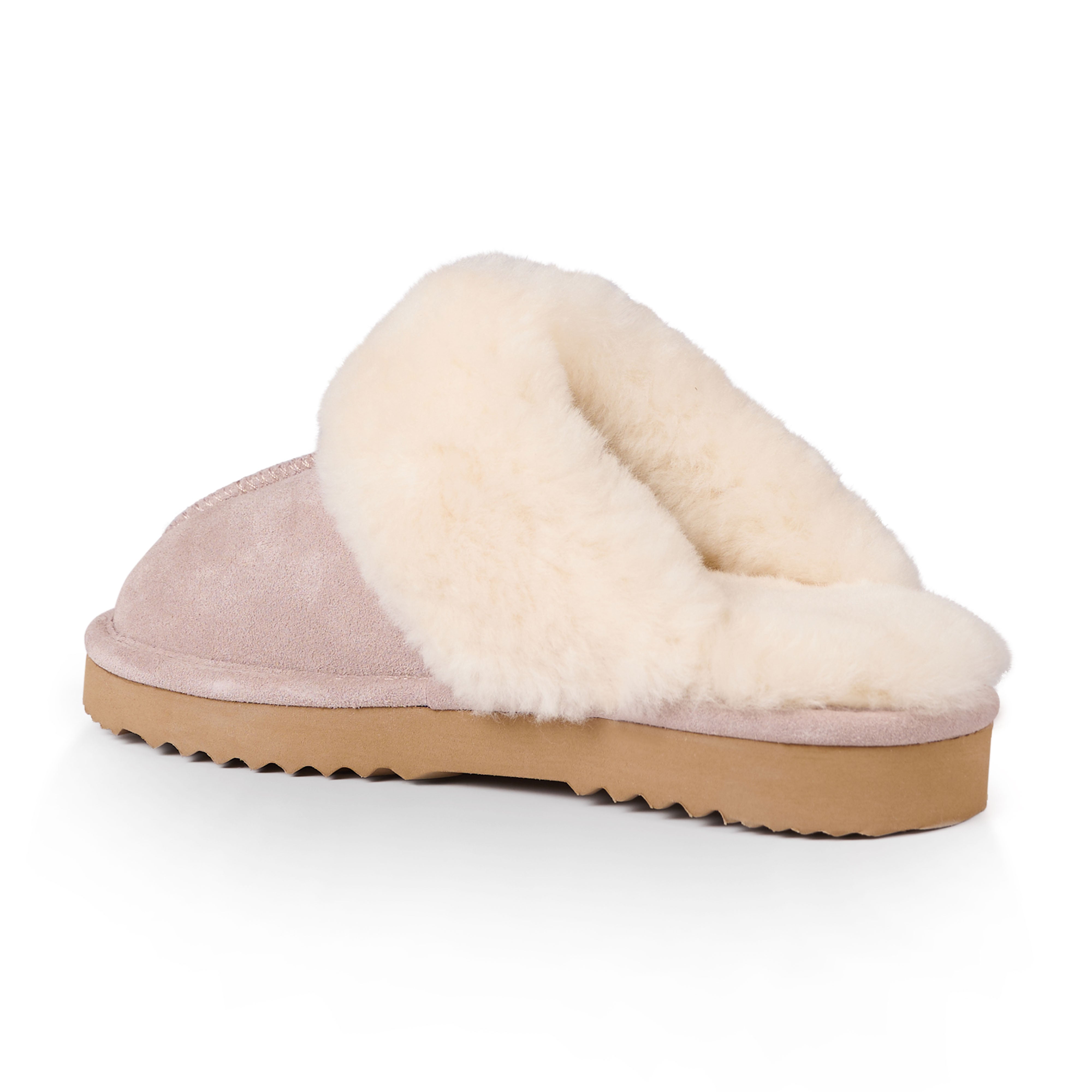 Harlow Women's Fuzzy House Slippers - Soft Indoor Slides with Memory Foam, Dusty Pink - Cozy Comfort for Relaxing at Home, Lounging & Cold Weather Wear