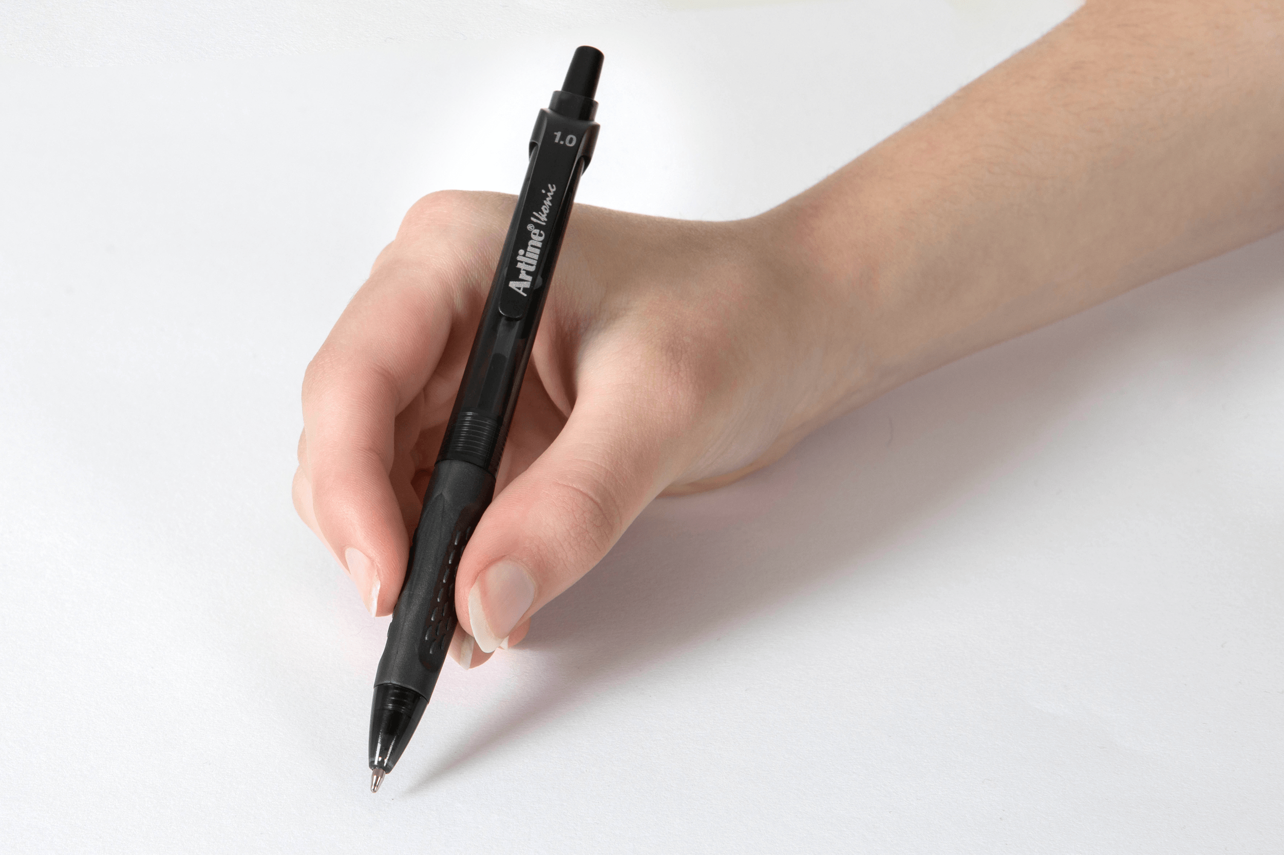 Artline 8410 Retractable Grip Medium Ballpoint Pen - Black (12-Pack) - Perfect for Office, School & Everyday Writing Needs
