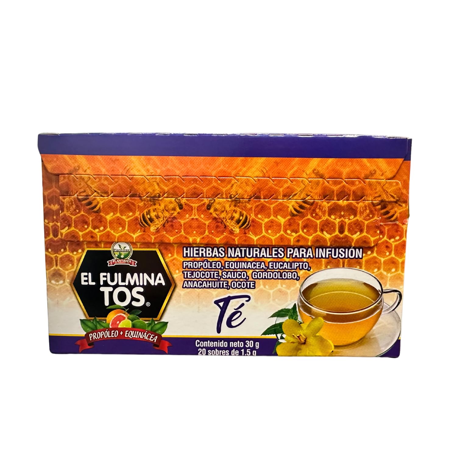 El Fulmina Cough Relief Tea with Propolis & Echinacea (30 Bags) - Herbal Immune Support for Cold & Flu Season - Perfect for Soothing Throat & Boosting Immunity