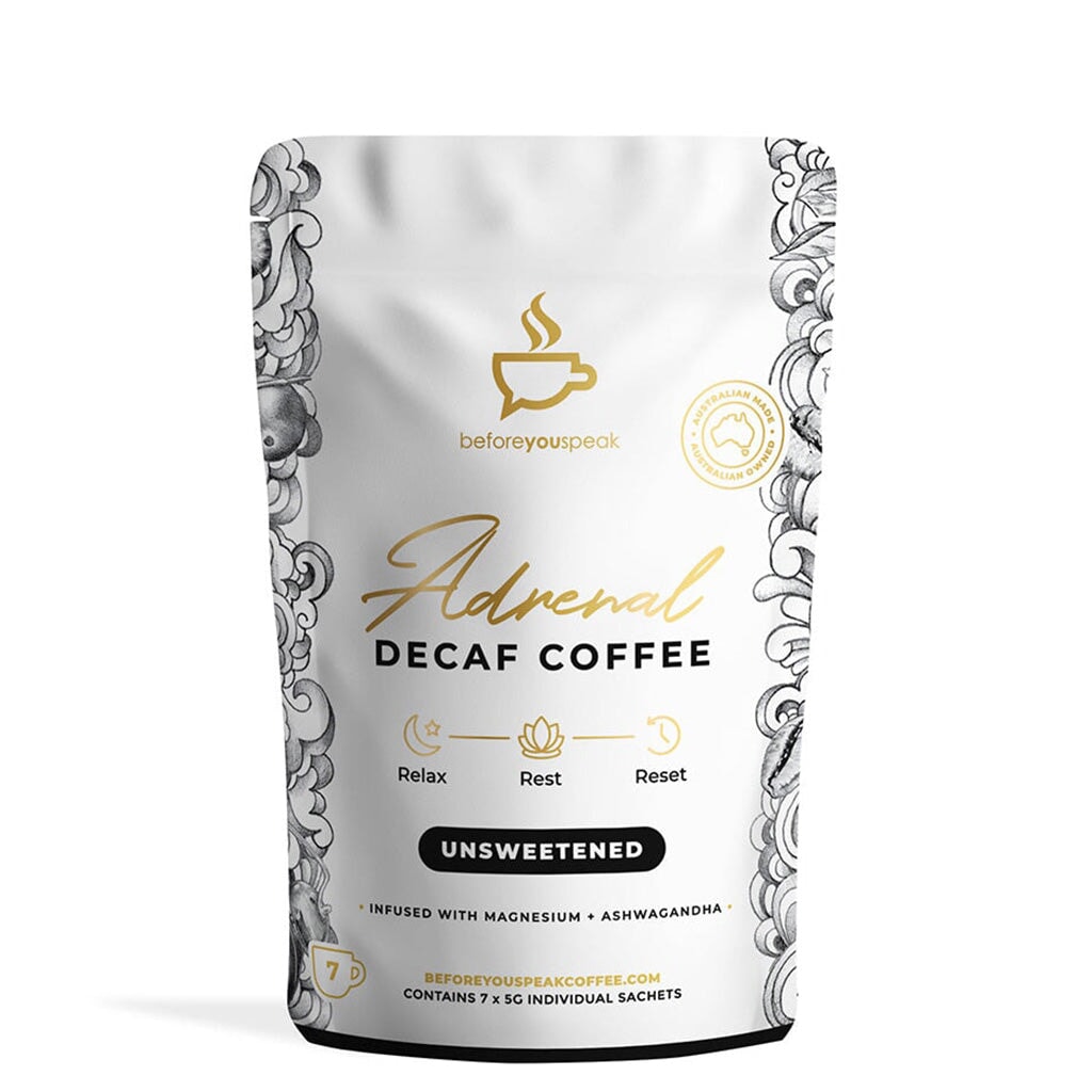 Adrenal Decaf Unsweetened Coffee - Organic Herbal Tea Alternative for Stress Relief & Relaxation - Perfect for Evening, Meditation & Wellness Routines
