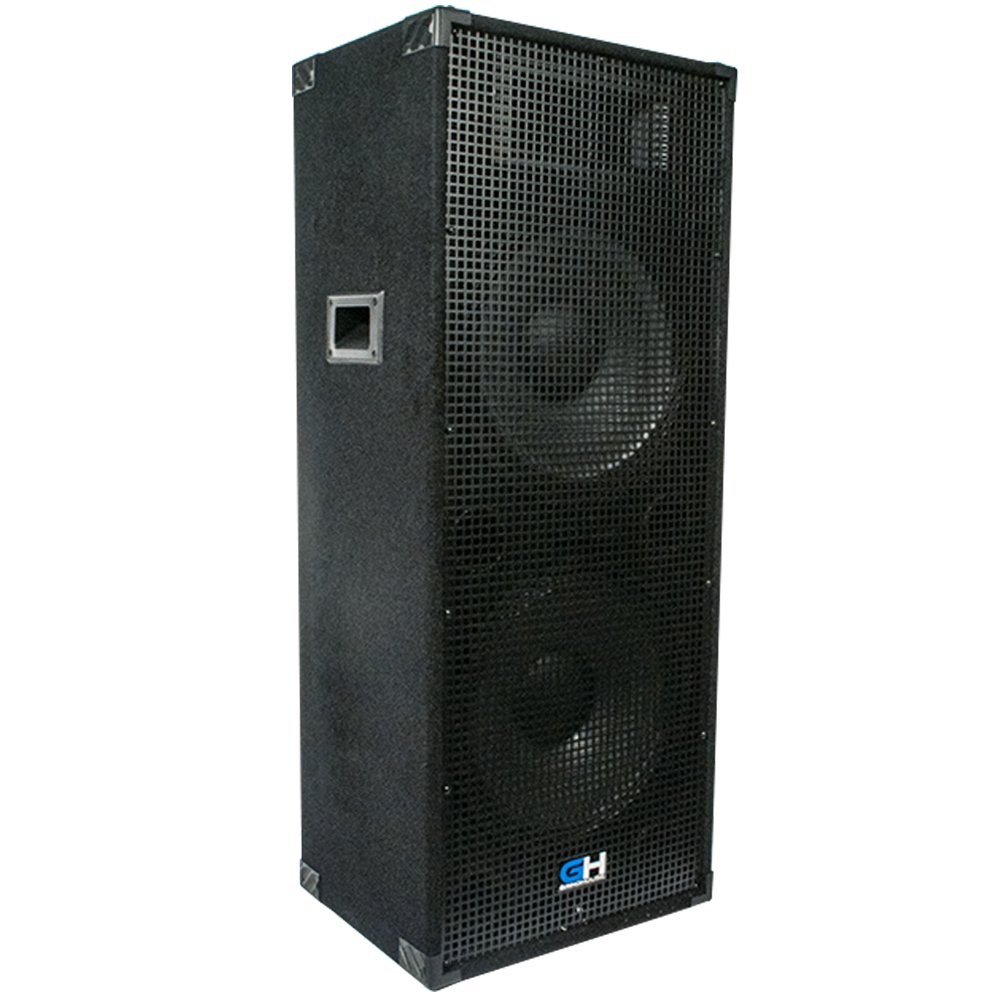 Grindhouse GH212L Passive Dual 12 Inch 2-Way PA/DJ Loudspeaker Cabinet - 1250W Full Range Speaker for Live Sound, Bands, and DJ Performances