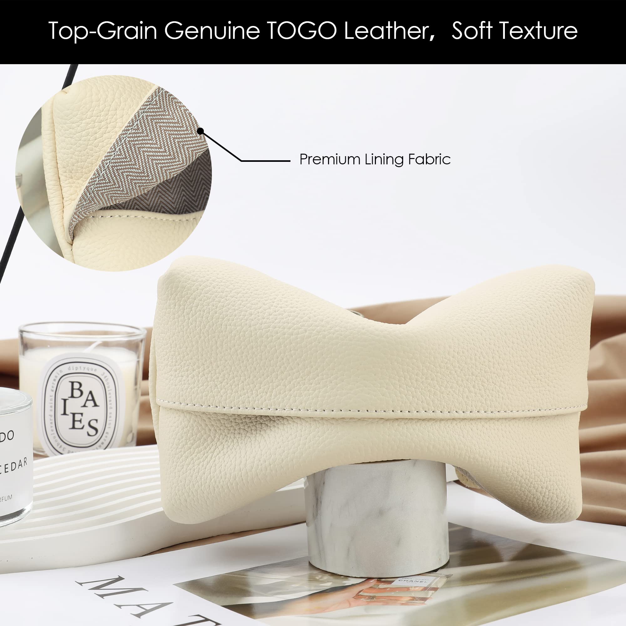 KINIVA Car Sun Visor Tissue Box Holder - Leather Napkin Dispenser for Car Visor (White) | Perfect for Road Trips, Daily Commutes & Keeping Your Car Clean