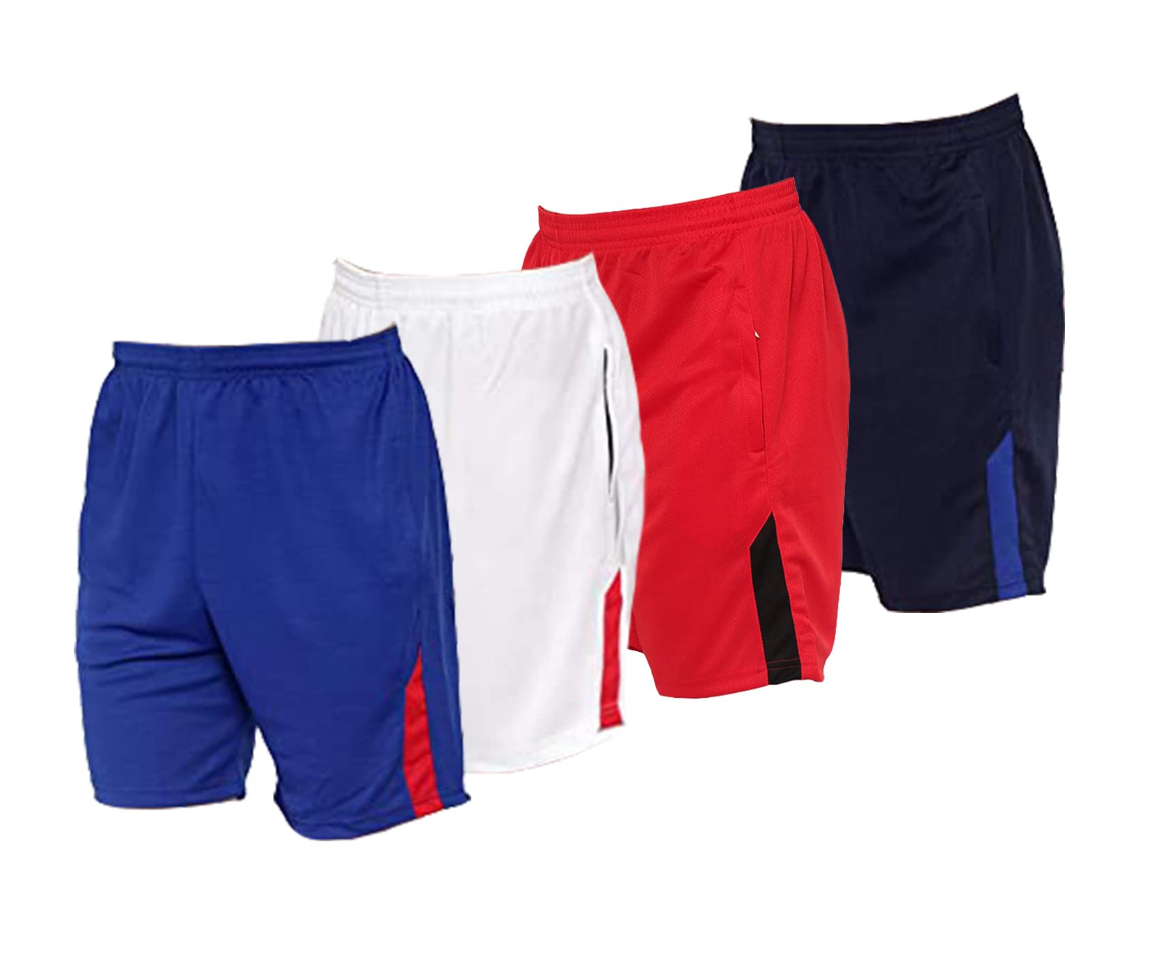 OORA Men's 4 Pack Quick Dry Gym Shorts - Breathable Workout Shorts for Bodybuilding, Weightlifting, Running & Training with Pockets | Perfect for Gym, Jogging & Outdoor Sports