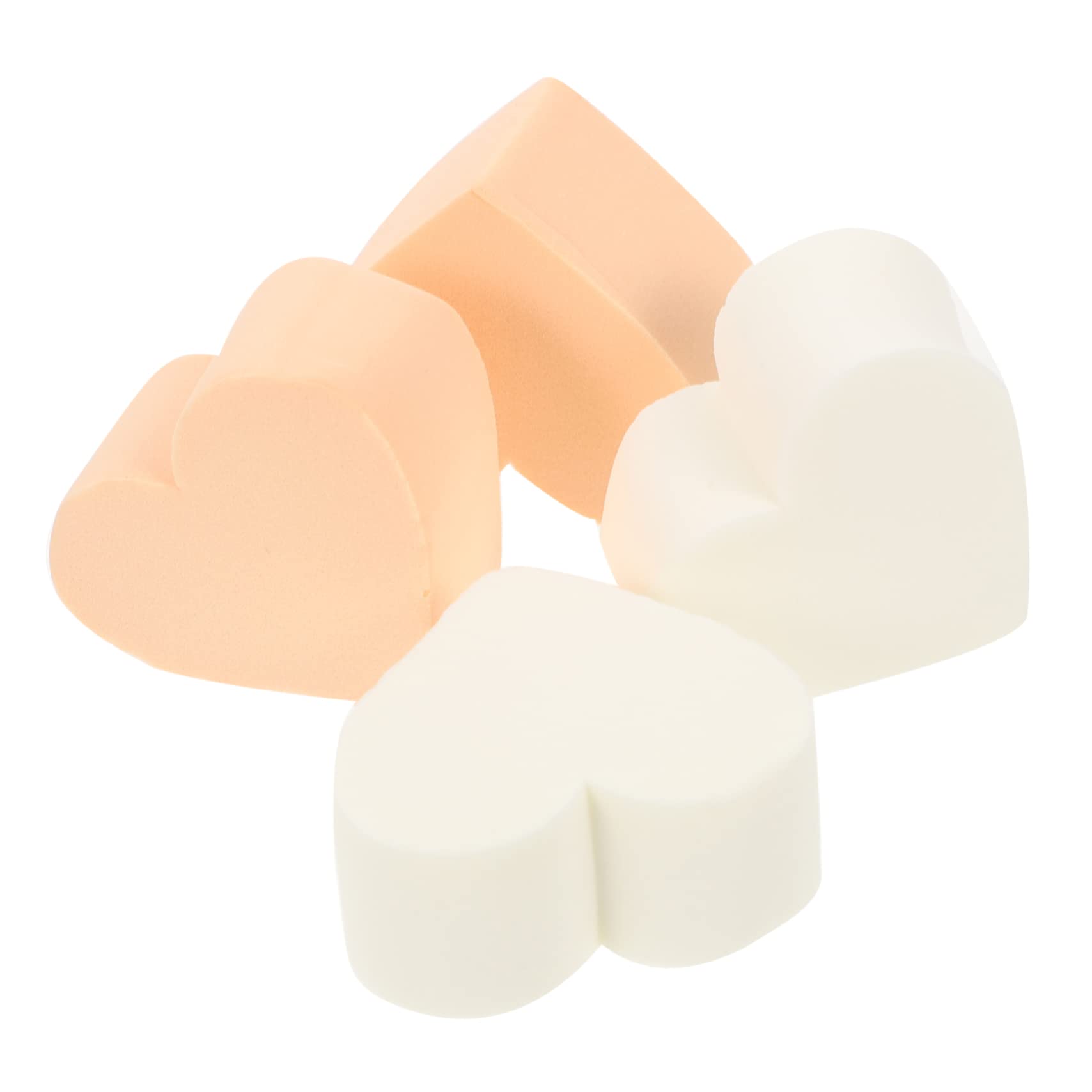 Minkissy 4pcs Heart Puff Makeup Sponge Set - Soft Triangle Foundation Sponge Blender, Powder Puff for Liquid & Loose Makeup - Perfect for Contouring, Baking & Everyday Makeup Application (Miss Diamond Collection)
