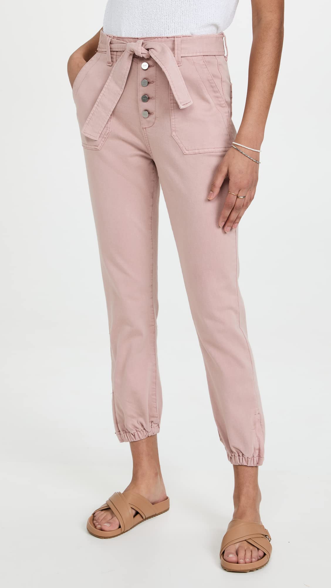 PAIGE Women's High Rise Mayslie Pants - Slim Fit Stretch Ankle Pants for Work & Casual Wear | Office, Travel & Everyday Comfort