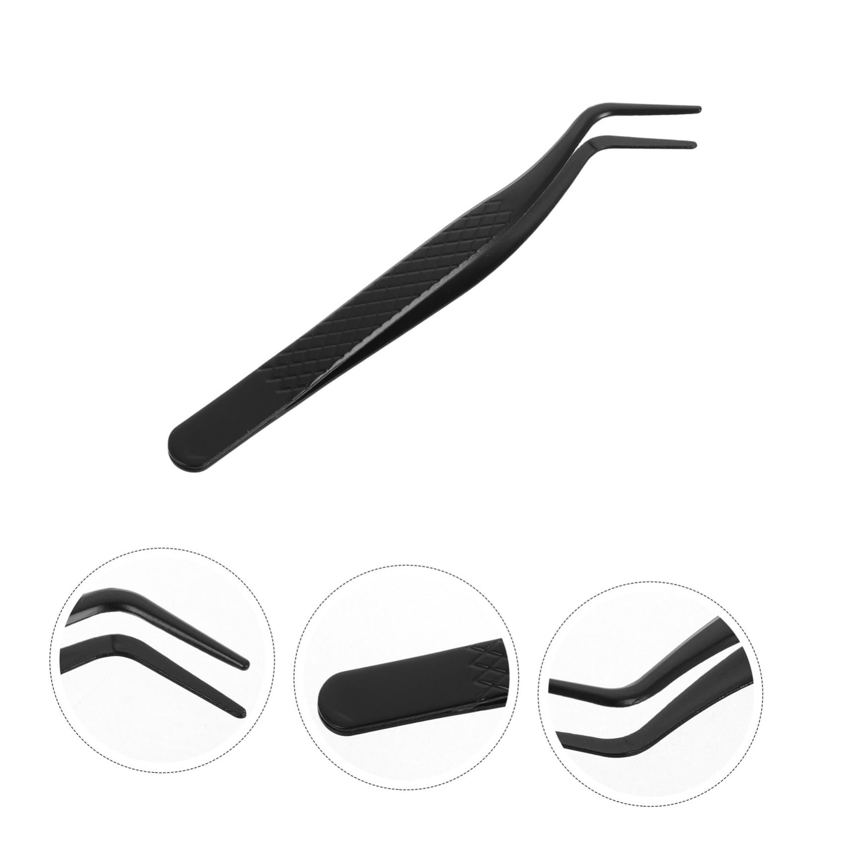 FOMIYES Mini Stainless Steel Eyelash Applicator Tool - Precision Curved Tip Tweezers for False Lashes & Extensions | Easy Lash Application | Perfect for Professional Makeup & Home Use