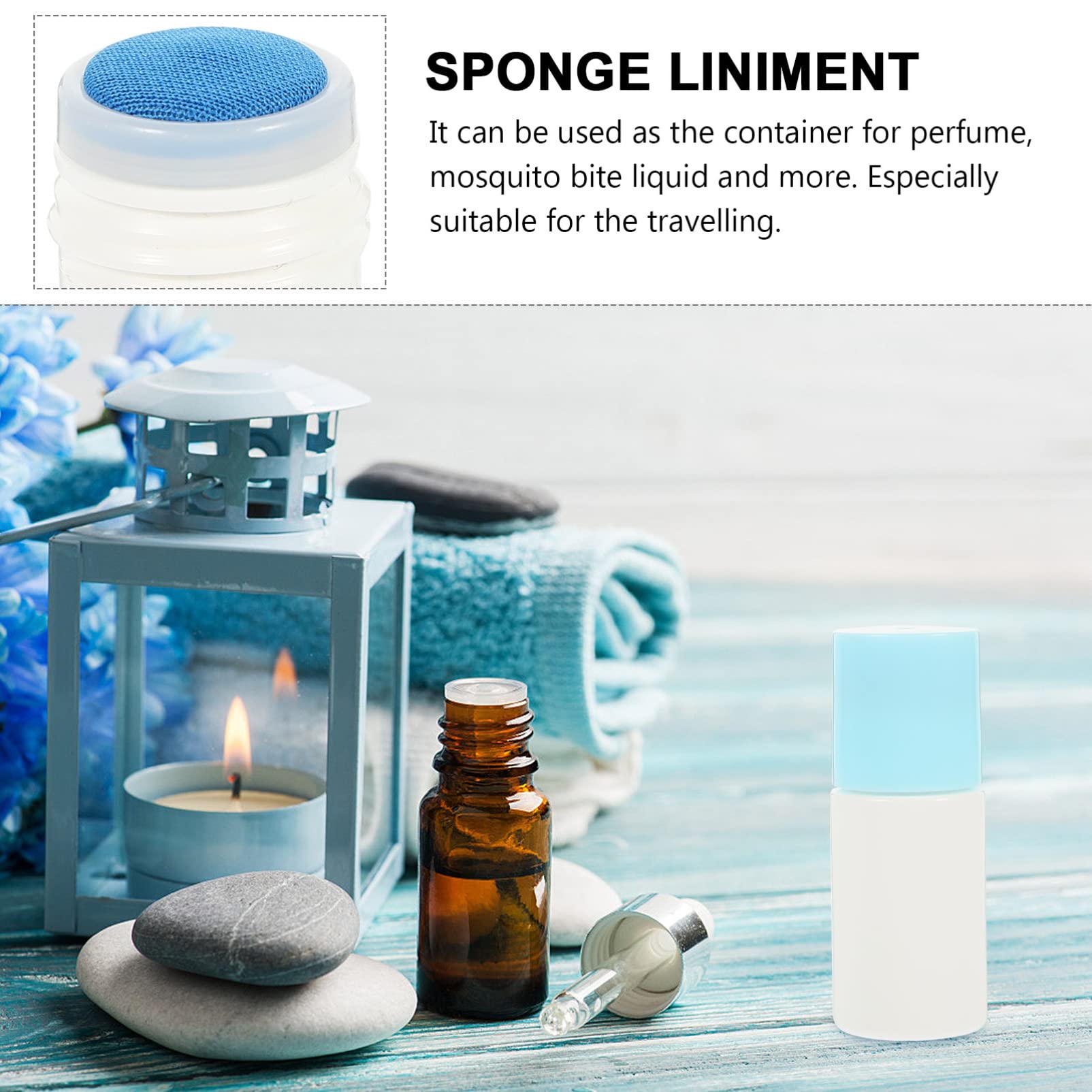 EXCLUZO 10Pcs Empty Roll-On Bottles for Essential Oils, Liquid Foundation, Nail Polish & Correction Fluid - Refillable Cosmetic Containers with Sponge Applicator - Perfect for DIY Beauty, Travel & Salon Use