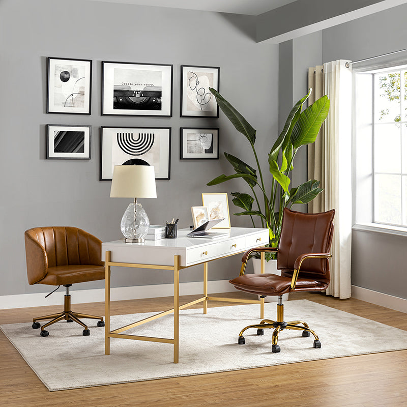 Stylish Michele Vegan Leather Task Accent Chair - Modern Office & Living Room Furniture for Home & Workspace