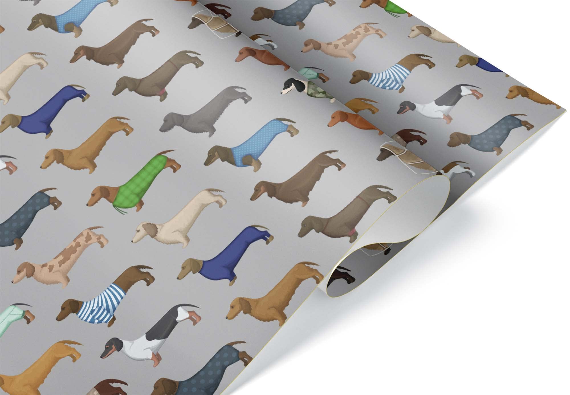 Premium Wiener Dog Sweater Gift Wrap - Cute Black & Brown Dachshund Design, 20x30 Inch Thick Wrapping Paper for Birthday Parties, Christmas Gifts & Pet Lover Decorations