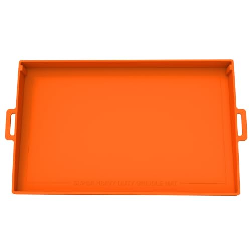 Heavy Duty 28-Inch Blackstone Griddle Silicone Mat Cover - True Full-Edge Protective Food Grade Grill Mat for All Season Cooking - Orange - Perfect for Outdoor BBQ, Camping & Backyard Grilling Accessories
