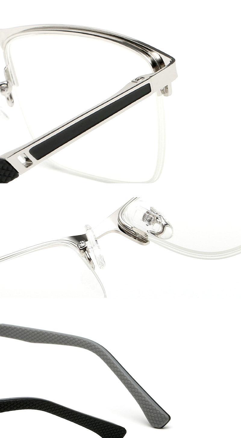 Premium Anti-Fatigue Metal Frame Reading Glasses for Business Professionals - Comfortable Office & Computer Use Eyewear for Long Work Hours