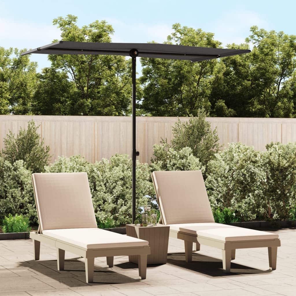 vidaXL 9ft Garden Parasol with Aluminum Pole - Patio Sun Shelter Umbrella for Outdoor Dining, Poolside, and Backyard Relaxation