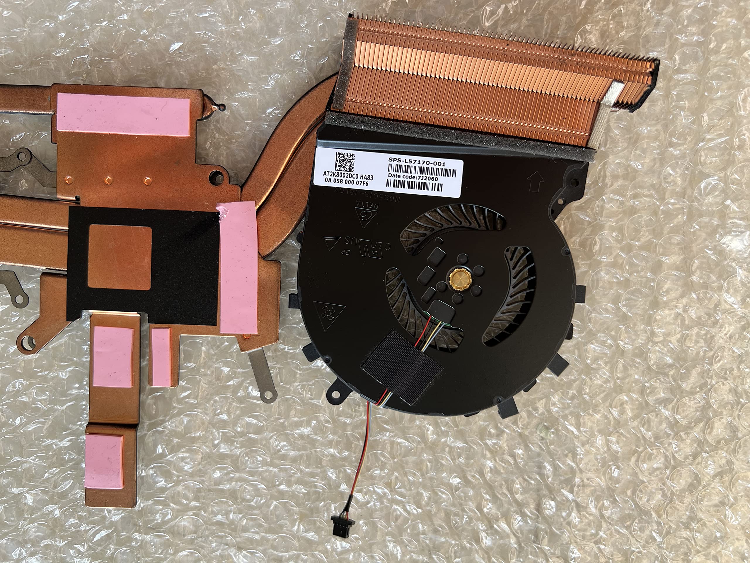 Original HP Pavilion 15-DK 15T-DK Cooling Fan Replacement - Dual Fan Heatsink Assembly L57170-001 - Compatible with HP Laptop Models - Perfect for Gaming & Overheating Prevention