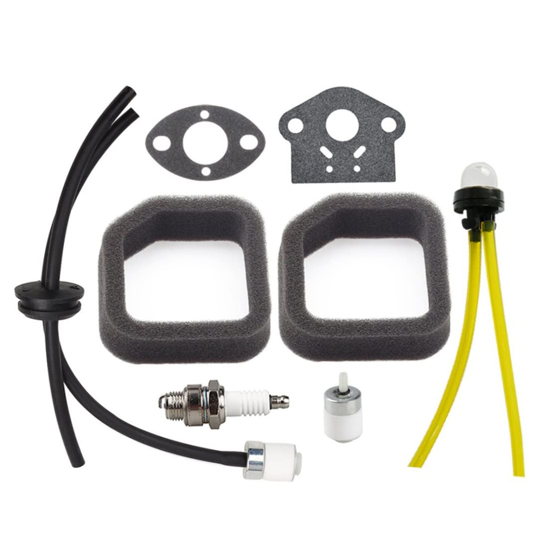 Domccy 8-Piece Trimmer Air Filter, Spark Plugs & Fuel Line Assembly Kit - Compatible with Toro 51944 51945 51954 51955 51974 51975 - Includes Carburetor, Air Filter & Spark Plugs - Perfect for Lawn Mower, Weed Eater & Outdoor Power Equipment Maintenance