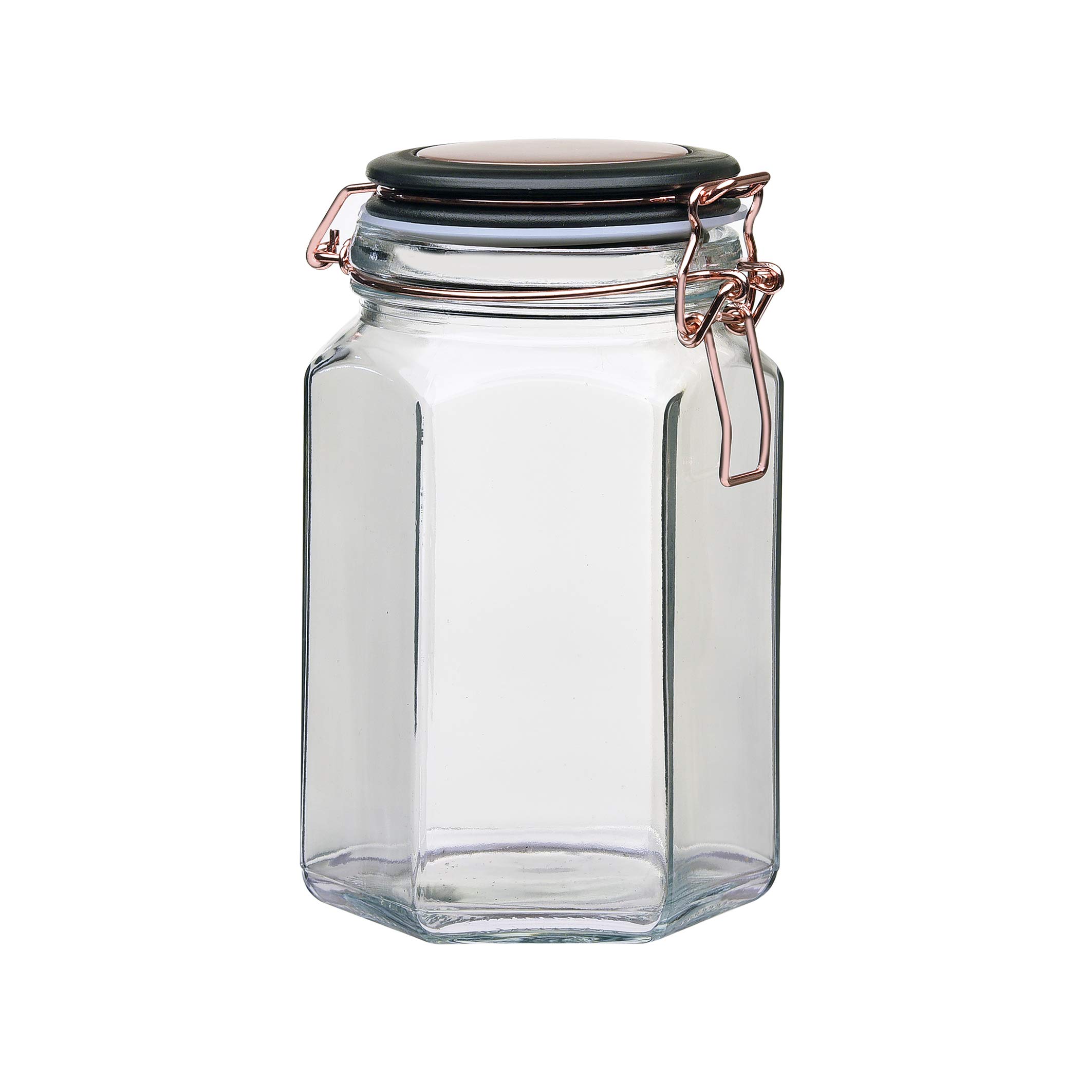 Amici Home Adler Airtight Glass Food Storage Canisters - Set of 2 (42oz) | Hermetic Seal for Coffee Beans, Flour, Sugar & Dry Goods | Perfect for Kitchen Pantry Organization & Cookie Storage | Ideal for Baking, Meal Prep & Home Organization