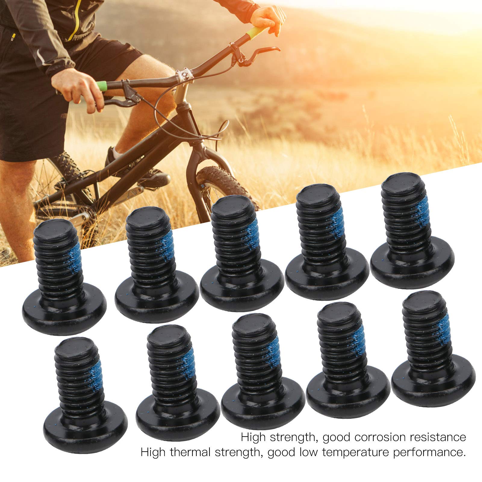 24Pcs M5x10mm Steel Mountain Bike Disc Brake Rotor Bolts T25 - Black Bicycle Brake Screws for MTB, Road & Hybrid Bikes - Perfect for Brake Rotor Repair & Maintenance