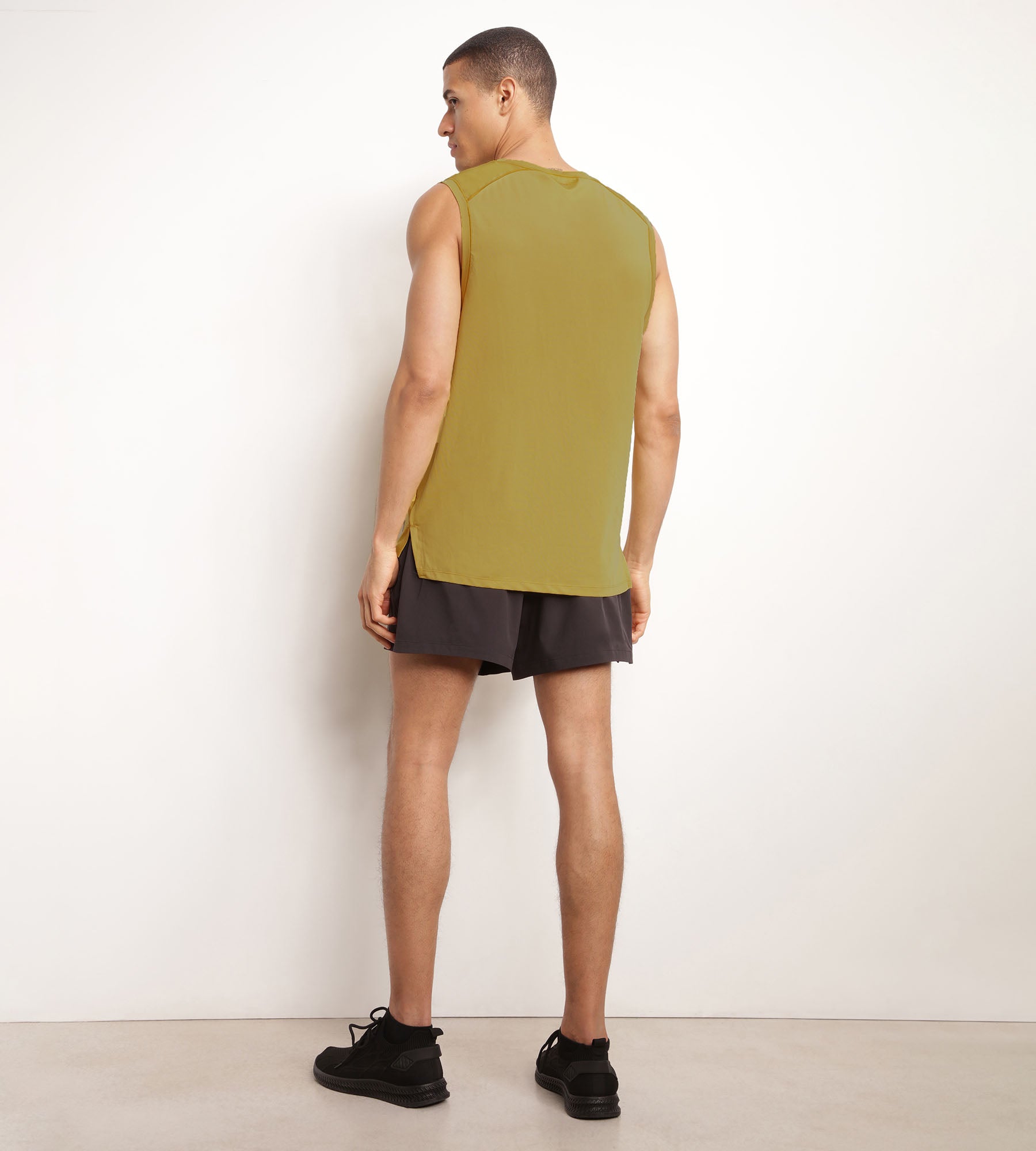 Men's Breathable Olive Green Workout Tank Top - Gym, Running & Athletic Performance Wear