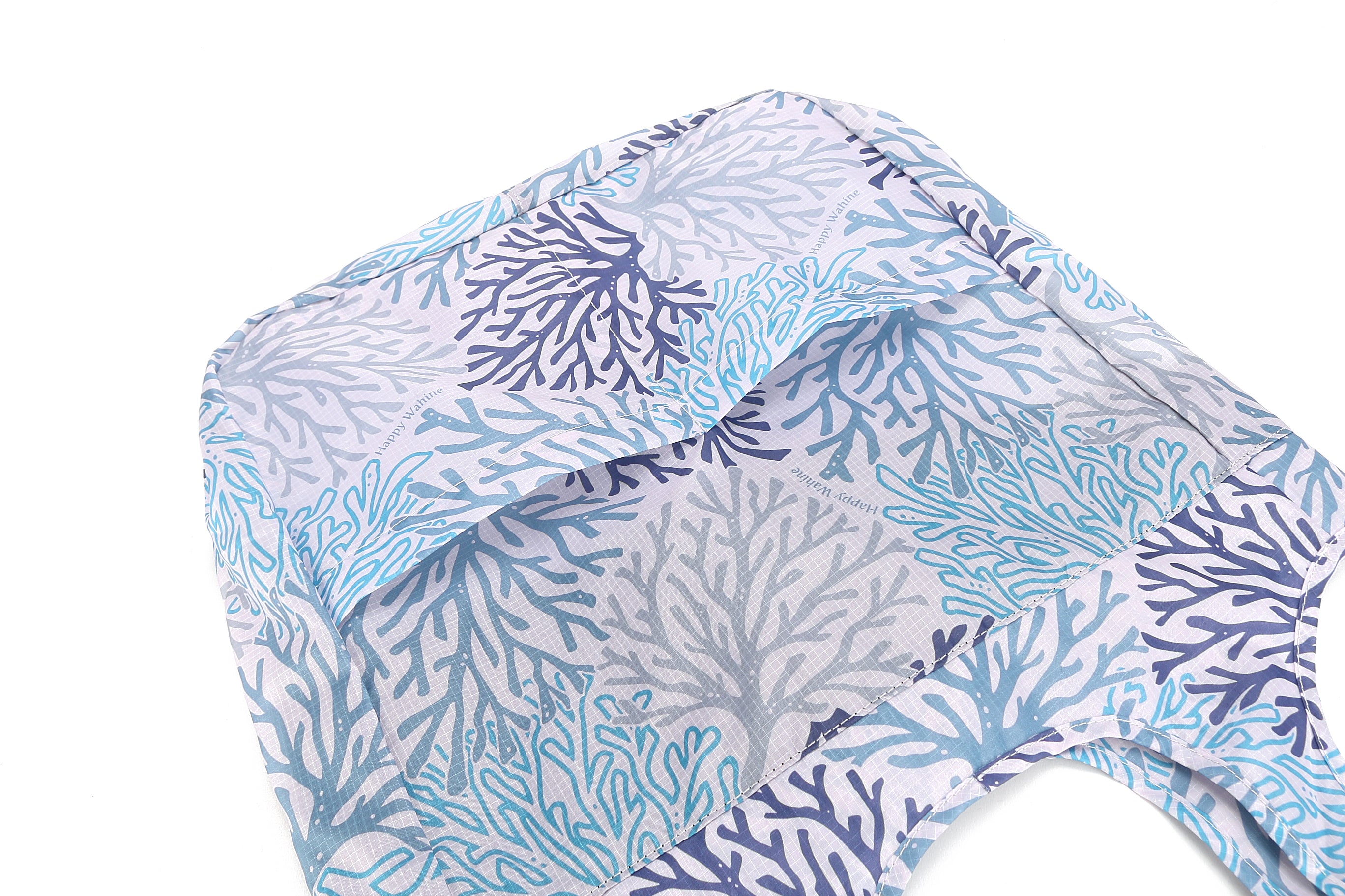 Foldable Reusable Shopping Bag - Jacqueline Coral Blue Tote for Groceries, Beach, Travel & Daily Use | Eco-Friendly & Lightweight