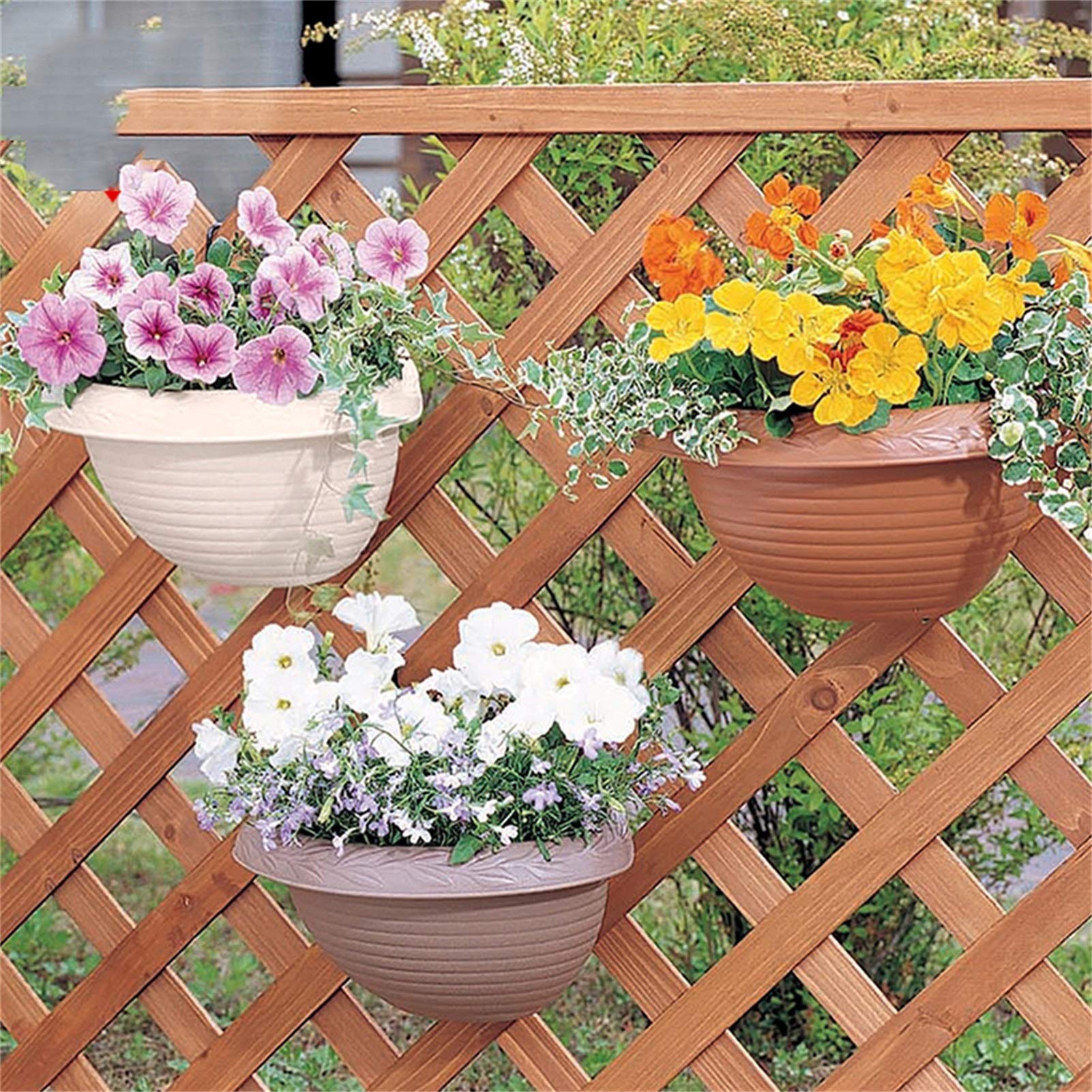 Hanging Flower Pots - Spherical Garden Planters for Herbs, Cactus & Air Plants - Beige 4L Decorative Bowl Basket - Perfect for Indoor & Outdoor Home Decor, Patio, Balcony & Gift Ideas