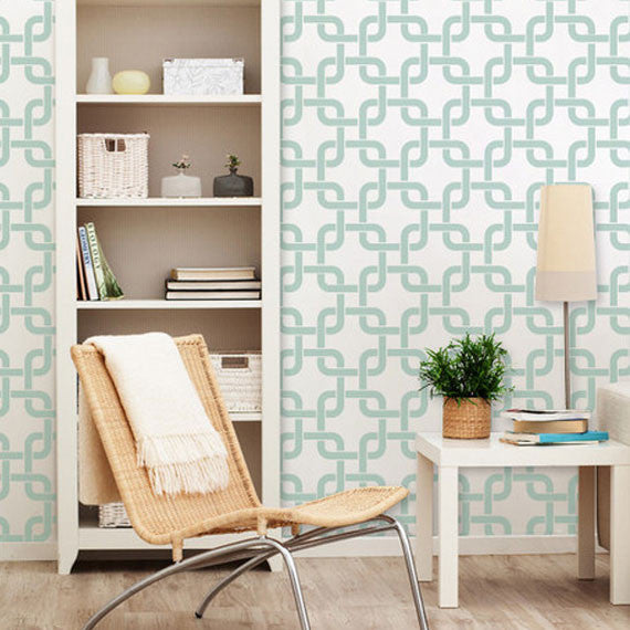 Linked In Wall Stencil - Reusable DIY Painting Template for Creative Home Decor, Geometric Patterns & Accent Walls | Perfect for Bedroom, Living Room, Nursery & Office Decoration