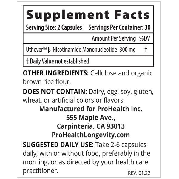 NMN Pro 300mg Anti-Aging Supplement - 60 Capsules for Energy, Longevity & Cellular Health | Supports Brain Function & Metabolism | Daily Wellness Boost