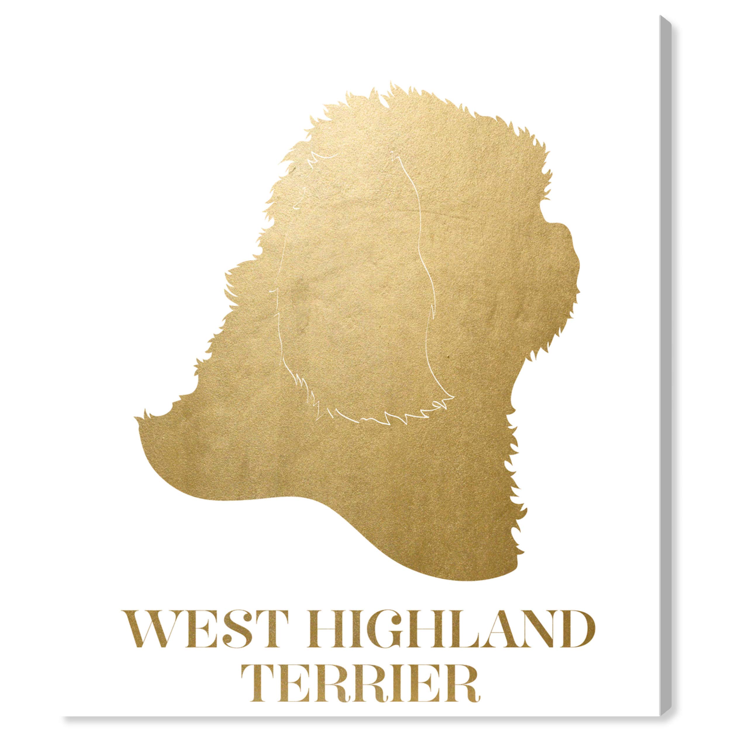 Oliver Gal Artist Co. WEST Highland Terrier Canvas Wall Art Print - 30x36 Inch Gold & White Animal Home Decor - Perfect for Living Room, Bedroom or Office Decorations
