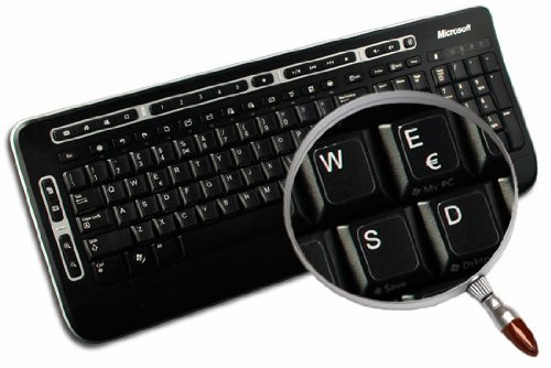 Italian Non-Transparent Keyboard Stickers - Black Background Labels for PC, Laptop & Notebook Computers | Perfect for Typing, Coding & Office Work