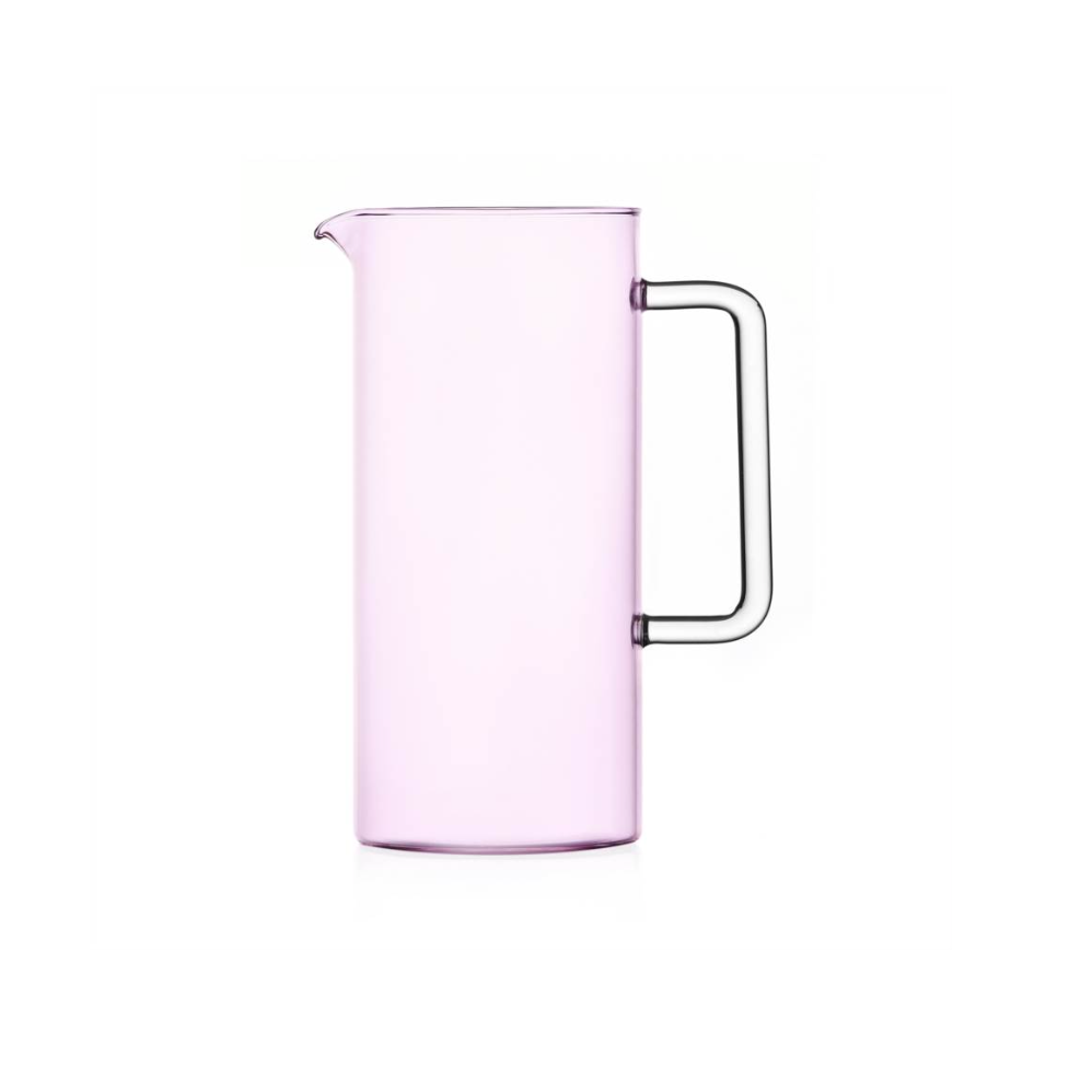 Pink Water Jug with Clear Handle - BPA Free Large Pitcher for Iced Tea, Lemonade & Cold Drinks - Perfect for Parties, Picnics & Outdoor Gatherings