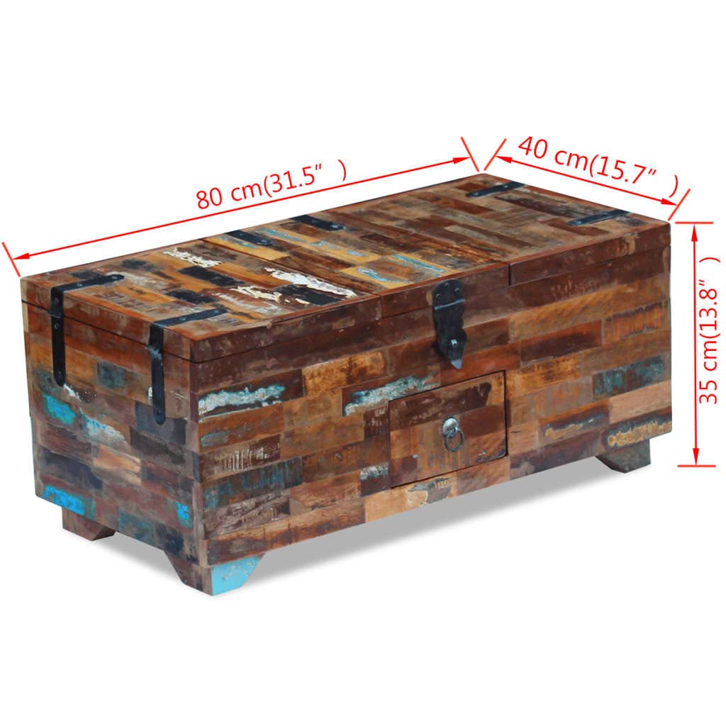 Reclaimed Wood Coffee Table Box Chest 31.5
