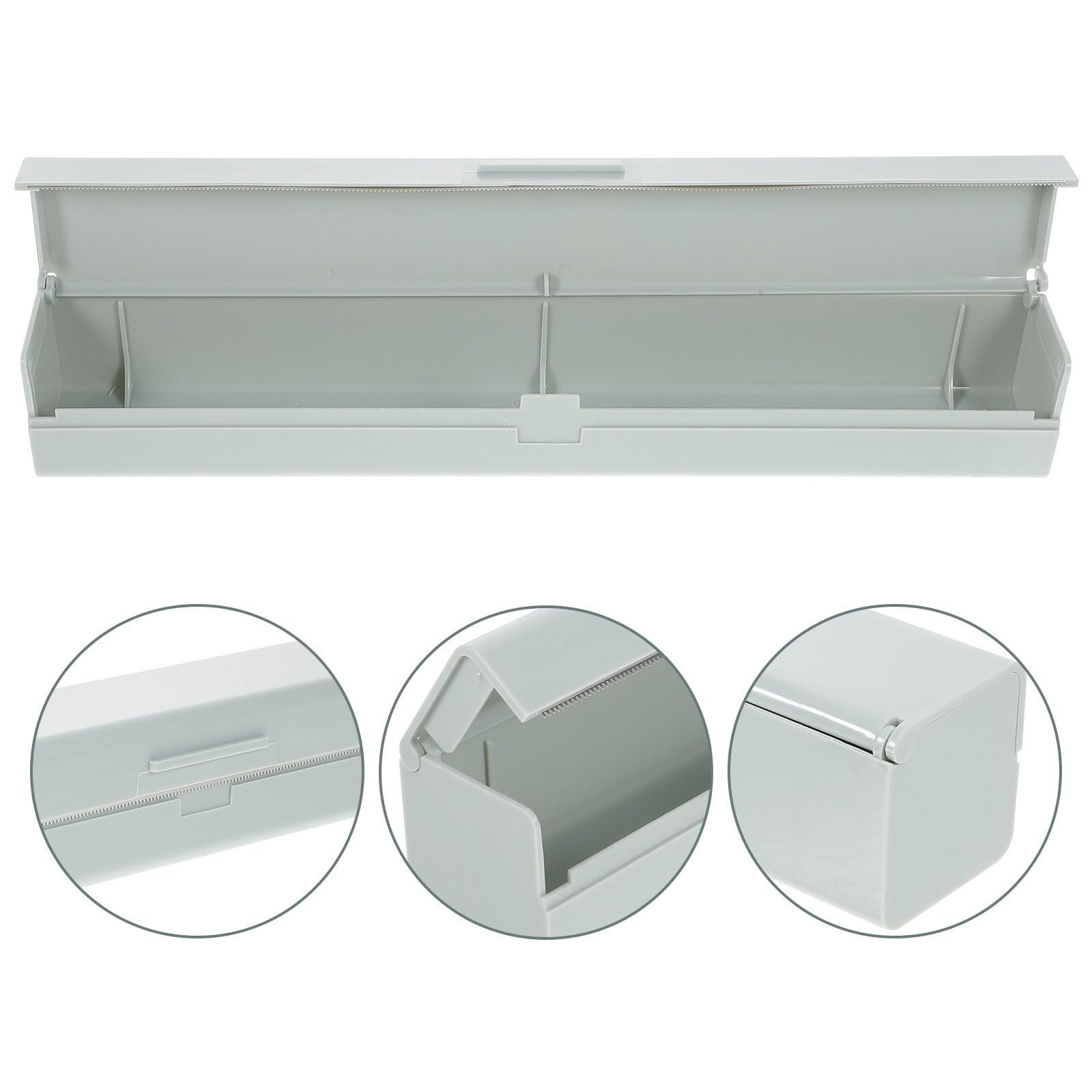 Premium Plastic Wrap & Aluminum Foil Organizer with Built-in Cutter - Refillable Storage Dispenser Box for Kitchen Countertop - Stainless Steel Blade for Easy Cutting - Perfect for Food Prep, Meal Storage & Kitchen Organization