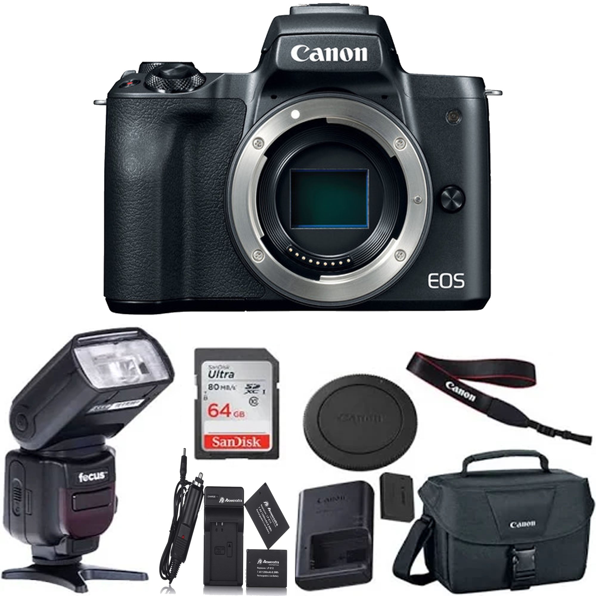 Canon EOS M50 Mirrorless Digital Camera Body Only (Black) with Starter Bundle - Perfect for Vlogging, Travel Photography & YouTube Content Creation