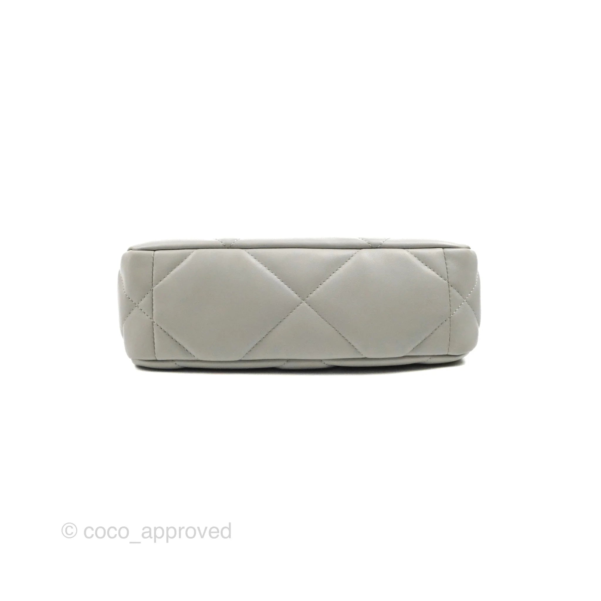 Chanel 19 Small Grey Lambskin Leather Bag with Mixed Gold & Silver Hardware - Perfect for Everyday Luxury & Evening Events