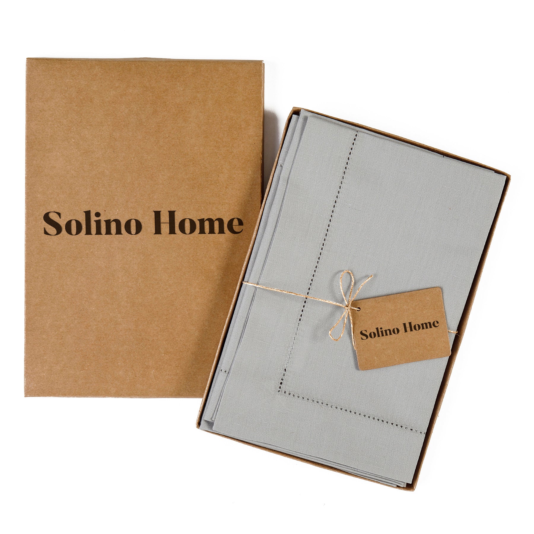 Premium Cotton Linen Hemstitch Napkins Set - 100% Natural Fabric Dinner Napkins for Formal Dining, Wedding, and Special Occasions - Elegant Table Decor for Restaurants and Home Entertaining