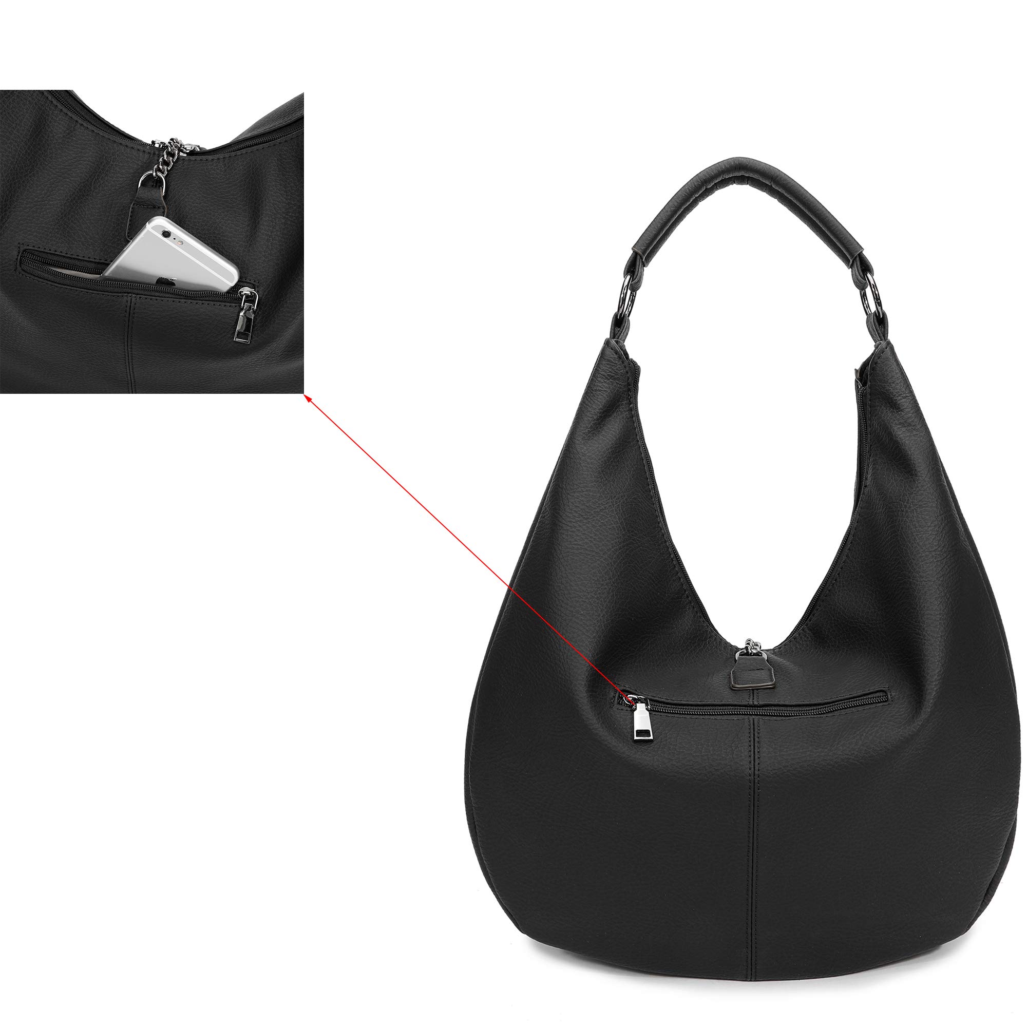 Stylish Oversized Women's Hobo Bag - Genuine Leather & PU Crossbody Shoulder Tote Purse for Winter | Perfect for Work, Travel & Everyday Use