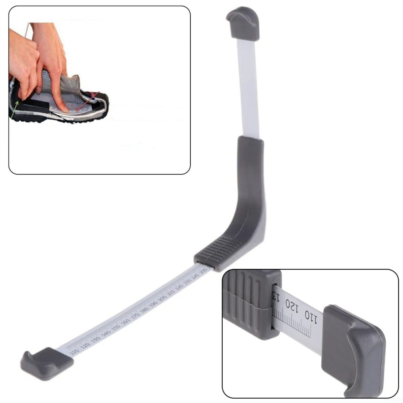 Accurate Shoe Size Measuring Device - Adjustable 110-320mm Foot Ruler for Kids, Men & Women - Perfect for Online Shoe Shopping, Fitting Rooms & Home Use