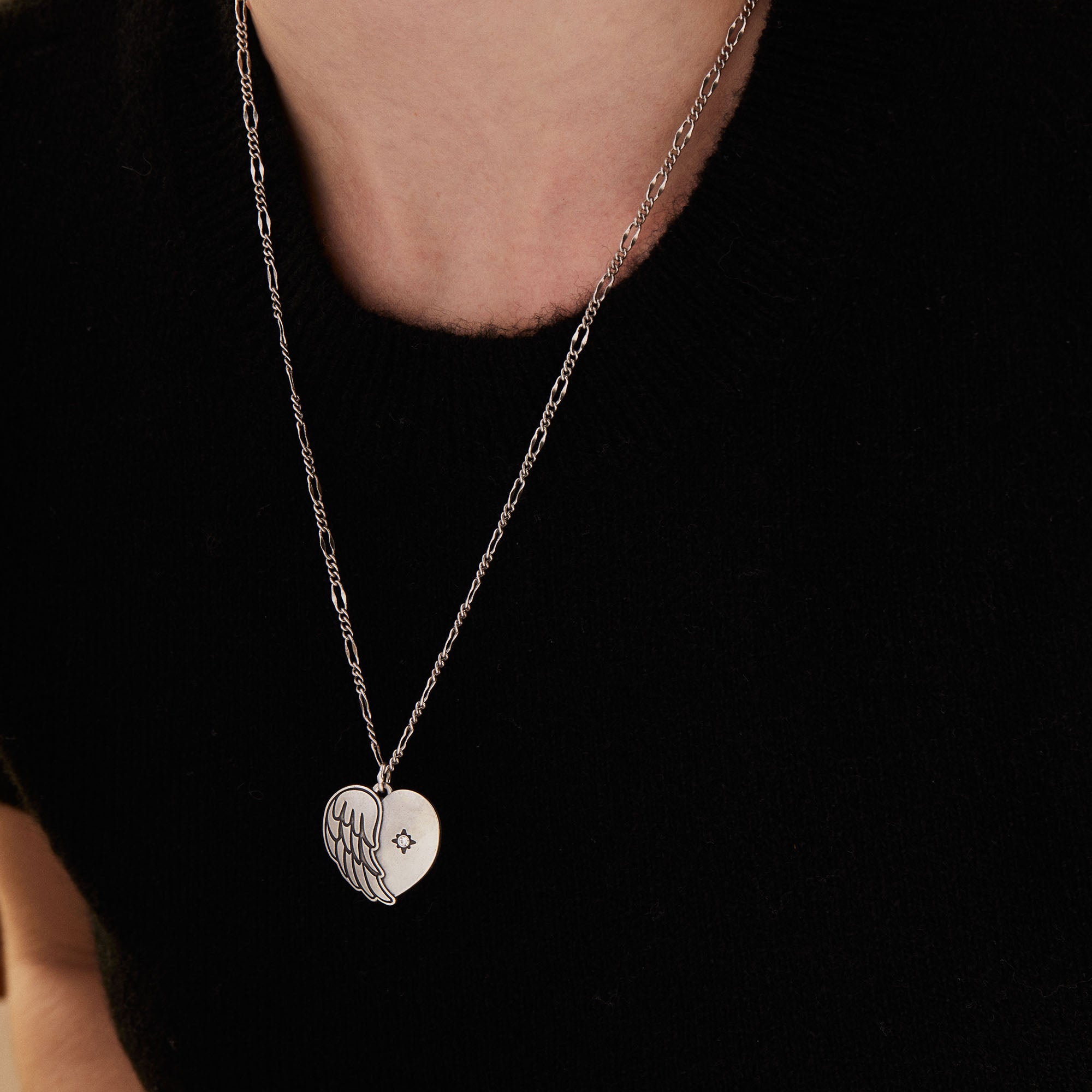 Family Forever Angel Wing Heart Pendant Necklace - Sterling Silver Love Jewelry Gift for Mom, Wife, Daughter | Perfect for Valentine's Day, Anniversary & Special Occasions