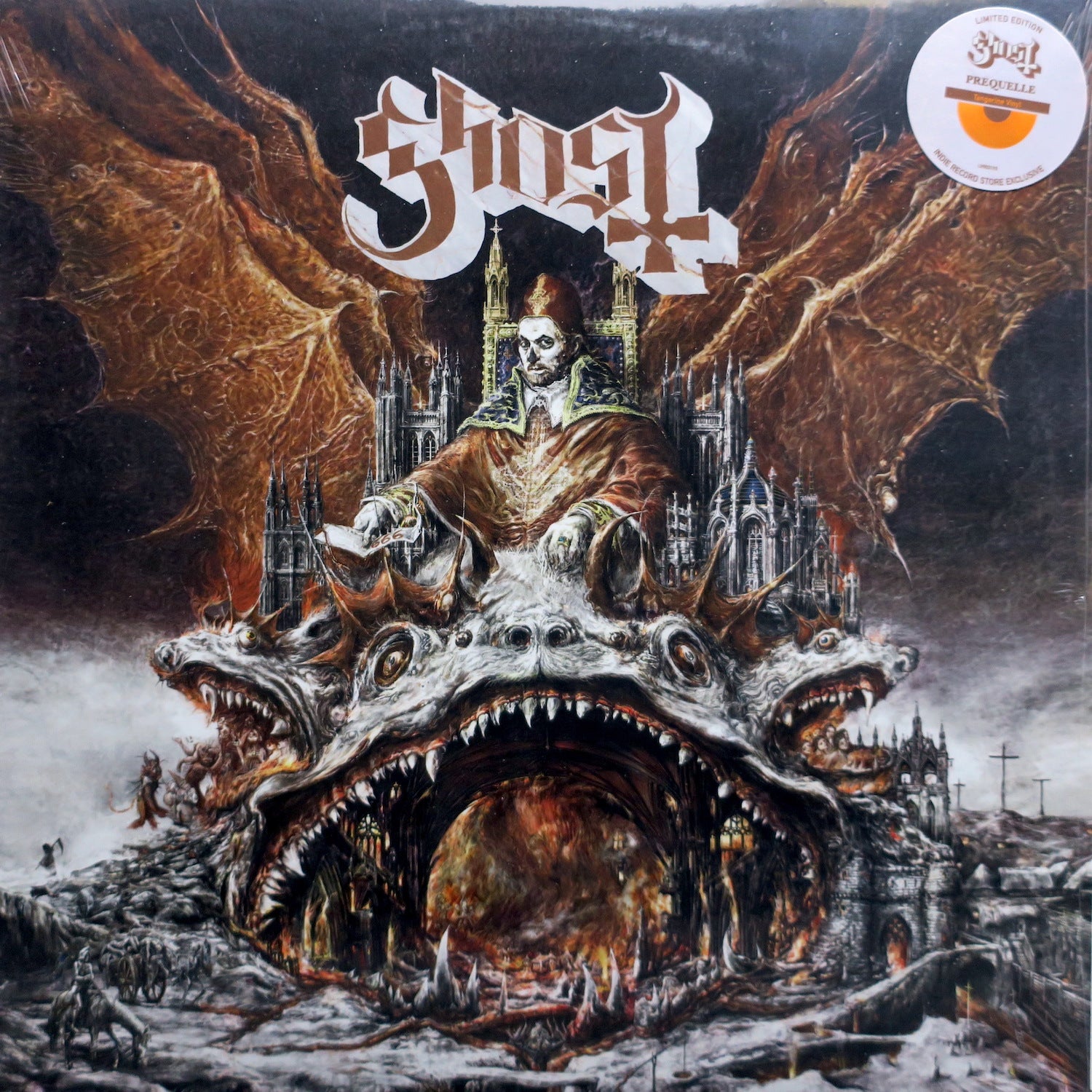 GHOST 'Prequelle' TANGERINE Vinyl LP Record - Limited Edition Orange Colored Vinyl for Music Collectors & Rock Fans - Perfect for Home Listening, Gifts & Vinyl Collections
