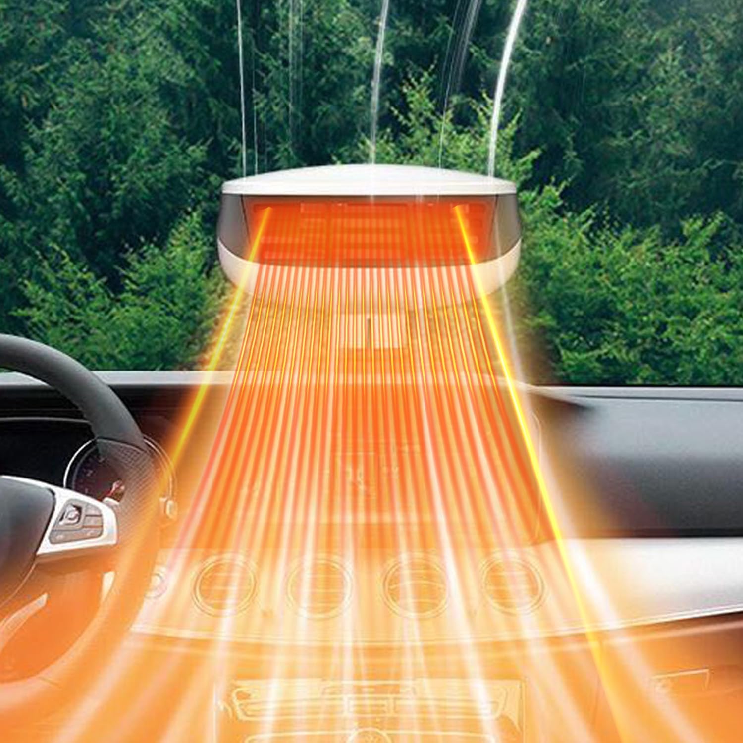 12V Portable Car Heater & Defroster - Dual Function Fast Heating & Cooling Windshield Defogger for Cars, Trucks, SUVs - Plugs into Cigarette Lighter (White) | Perfect for Winter Driving, Road Trips & Emergency Vehicle Heating