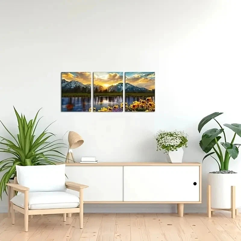 3-Piece Grand Teton National Park Metal Wall Art - Ready to Hang Landscape Prints for Living Room, Bedroom & Office Decor