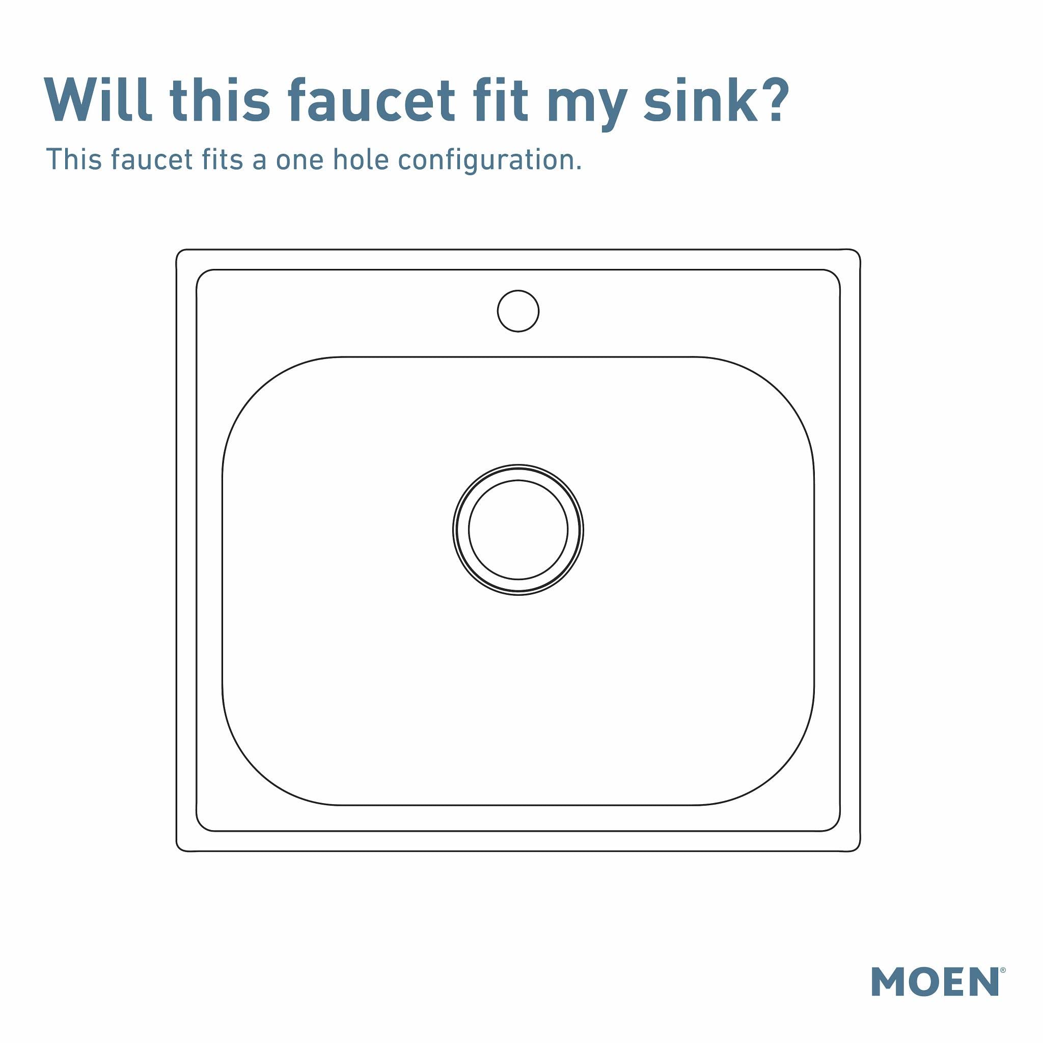 Moen 5922SRS Cia Single Handle Bar Faucet with Optional Chrome Accents - Spot Resist Stainless Steel Kitchen Sink Faucet for Modern Home & Commercial Use