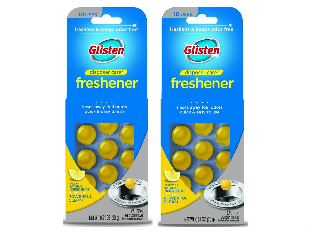 Glisten Garbage Disposal Cleaner & Freshener - Lemon Scent, 2 Pack | Eliminates Odors & Cleans Kitchen Sink Drain | Perfect for Daily Use in Home & Restaurant Kitchens